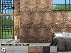 Industrial Brick Walls The Sims 4 Catalog Sims 4 Cc Brick Wallpaper Brick Wallpaper White Brick Wallpaper