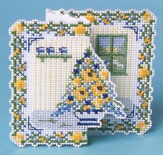 The Nutmeg Company Blue Pagoda 3D Counted Cross Stitch Greeting Card Kit