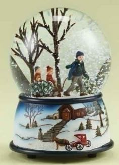 musical kids with tree on sled christmas snow globe glitterdome collection - Christmas Musical Snow Globes musical kids with tree on sled christmas snow globe glitterdome collection - Christmas Musical Snow Globes