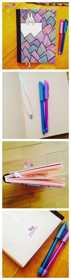 Cuaderno hecho a mano con tapas ilustradas por uno mismo - Handmade notebook with cover illustrated by me.
