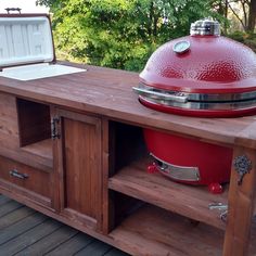 How To Build A Rolling Cart For Your Grill Outdoor Kitchens Custom Grill Tables For Do Joe Green Egg Primo And Dual Or Gas Built In Cooler Optional Butcher Block Top