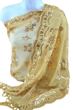 gold shawl for evening dress
