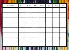 blank printable daily chore charts