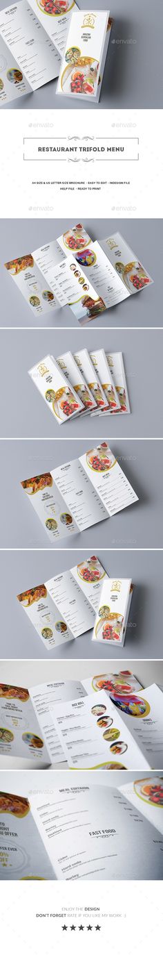 trifold food menu a4 photoshop psd flyer menu templates