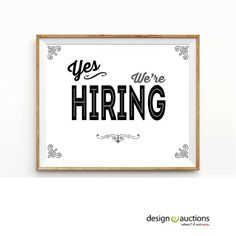 yes we re hiring sign printable instant download business signage