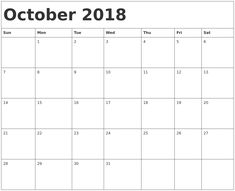 36 best october 2018 calendar templates images in 2018 monthly
