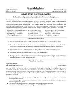 manufacturing engineer sample resumes