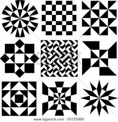 Vector Geometric Patterns in Black and White Poster in 2020 Geometric pattern Geometric design art Black and white posters