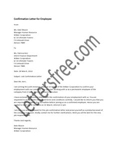 letters confirming employment