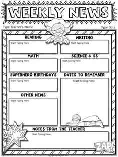 here is a free class newsletter template that is editable you can