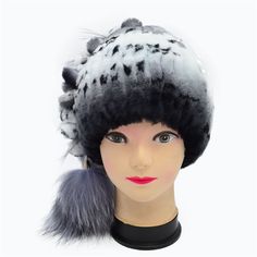 Winter Fur Beanies For Women Natural Rex Rabbit Fur Hats With Balls 2016 Casual Warm Trendy Fur Beanies Cap Customized Women Hat