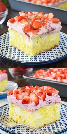 Strawberry Poke Cakes, Lemon Cake