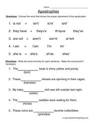 reading apostrophe worksheet 1 grammar english