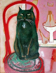 noir coq ruines chatte