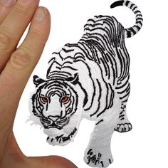 LEAPING FIGHTING TIGER Embroidered Sew Iron On Cloth Patch Badge APPLIQUE