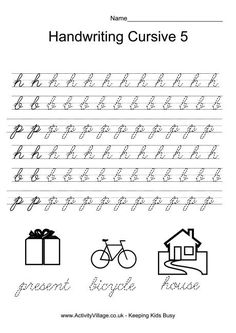 cursive handwriting papers