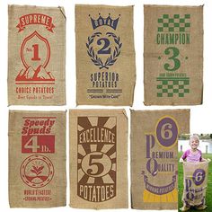 Free Shipping Amscan Carnival Fair Fun Potato Sack Race Bags Game Party Activ..