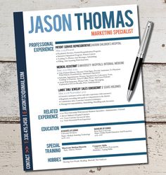 resume templates for marketing
