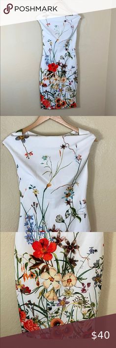 ZARA WOMAN BASIC SHEER MULTICOLOURED SHORT SLEEVE FLORAL TOP XS NEW WITH TAGS