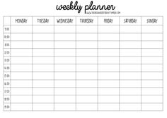 1 week planner