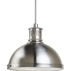 industrial pendant light fixture in brushed nickel or bronze