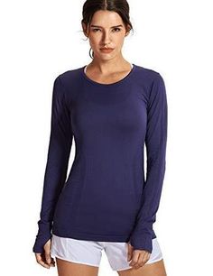 SYROKAN Femme Tops de Sport Running /à Manches Longue Demi Fermeture /Éclair