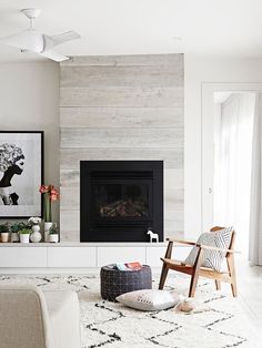 50 Modern Fireplace Ideas to Fall in Love With | Industrial chic Industrial and Modern fireplaces