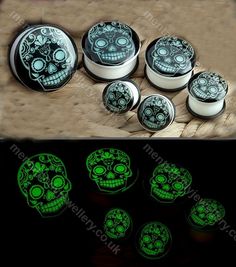Plugs Flesh Tunnel Om Zeichen Buddha Yoga Piercing Schmuck Double Flared Horn