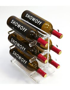 Wine Racks by Clever Chef Premium Black Plastic Stackable Wine Rack