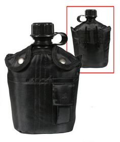 Rothco Noir 3 Pièces Cantine Kit Avec Housse /& Aluminum Tasse-Camping Survie