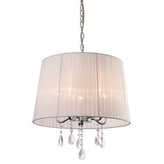 Organza Silk Drum Shade Crystal Chandelier Contemporary Organza Silk Drum Shade Crystal Chandelier Contemporary