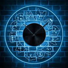 Tailing Labrador Wall Clock Cartoon Dog Decor Acrylic Time Silently Black