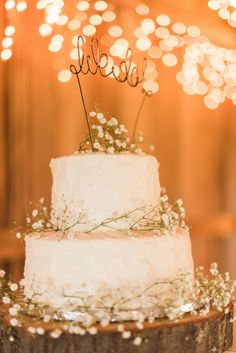 Rustic Wedding Cake Babys Breath We Do Wired Topper Rustic Wedding Cake Babys Breath We Do Wired Topper
