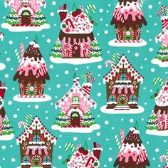 # A1 Holiday Express Christmas Village Snow Winter Cotton Fabric BTY