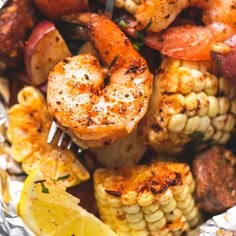 Best Seafood Recipes, Shrimp Recipes For Dinner, Health Dinner Recipes, Seafood Dinner, Fish Recipes, Shrimp Meals, Grilled Seafood Recipes Foil Packets, Seafood On The Grill, Foil Grilling Recipes