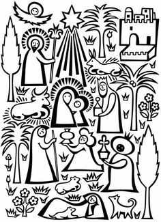 Nativity Printable Older Craft Christmas Coloring Sheet