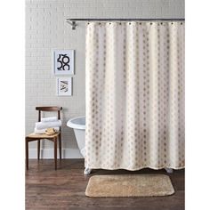 Better Homes And Gardens Metallic Ikat Dou Fabric Shower Curtain Image 1 Of 2