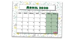 21 Ideas De Calendario 2020 Calendario Plantilla Calendario Calendario Mensual Para Imprimir