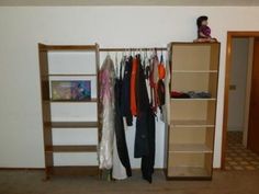 52 Best Closet Images On Pinterest Bonnes Idées Décoration De Idea For Diy Free Standing Closet Two Bookshelves With A Bar Across The Top