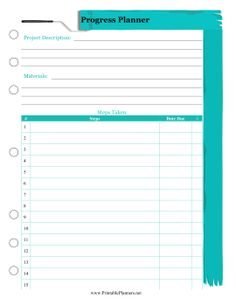 free printable project planner