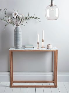 Huisen Furniture White 3 Drawers Console Table with Storage Shelf 100CM Wooden Entryway Living Room Side Table Dressing Table Desk for Bedroom Corner