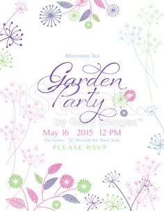 wildflowers spring flowers garden party invitation horizontal