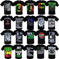GANJAH Inhale the Good Sh**t Black T-Shirt Marley Reggae Bob Weed Men/'s Tee