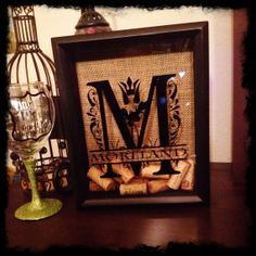 11x14 personalized monogram inset letter cork by mamaglitter wine wine cork holder letter