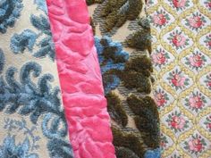 35 Best Vintage Cut Velvet Fabrics Images Upholstery Fabric A Pretty Grouping Of Various Raised Velvet Fabrics In Pink And Blue Kimberly Niesz Vintage Cut