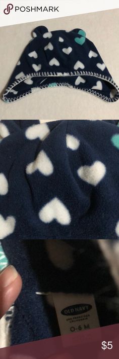 M Old Navy Hearts Touch Fastener Strap Hat S 12-18M 2T Mitten Set XS 6-12M
