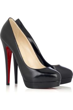 Christian Louboutin Alti Leather Pumps Black Leather Pumps With A Heel That Measures Approximately 6 Inches High And A Inch Double Platform Christian Louboutin Alti Leather Pumps Black Leather Pumps With A Heel That Measures Approximately 6 Inches High And A Inch Double Platform