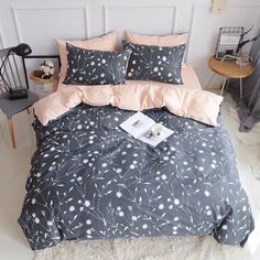 Flowers Bedding Set with Hidden Zipper and Corner Ties Duvet Cover 90 x 68 ELE Home Textile 3pcs Duvet Cover Sets Comfortable and Easy Care 100/% Cotton Blue Flowers, Twin Size