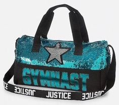 American Girl Doll Modern Dance Outfit Bag Yoga Turquoise Blue Duffel Green Gym