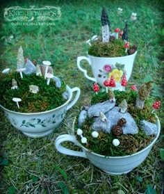 926 Best Fairy Gardens Images On Pinterest Fairies Garden Gnome Fairy Tea Cup Dish Garden Moss Art Mini